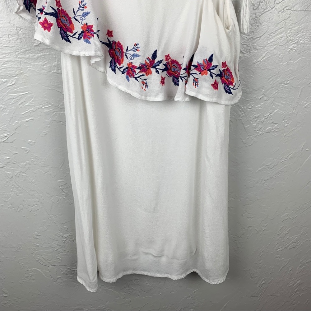 Francesca’s white one shoulder floral dress Sm - Picture 5 of 12